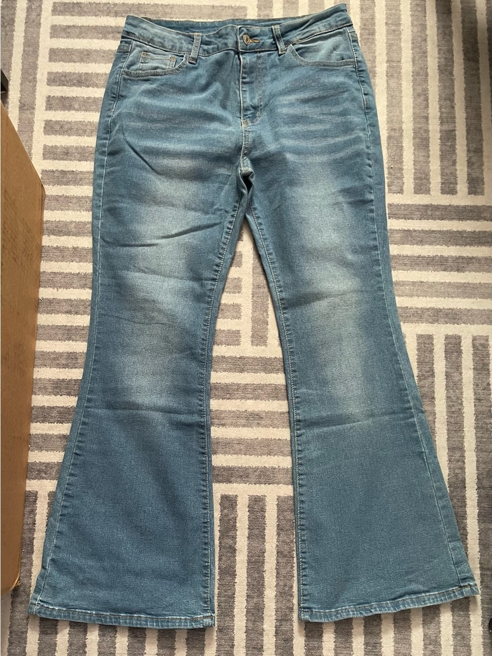 Classic Women's Blue Flared Jeans - Comfortable Wide Leg Denim